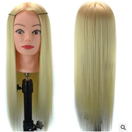 Hårförlängningar 60 cm, Perukhuvud inklusive fäste Lärhuvud Öva skiva och fläta hår med sminkreparation eller klippande perukhuvud (färg