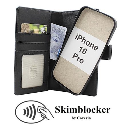 Skimblocker iPhone 16 Pro Magnet Plånboksfodral