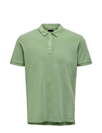 Onstravis Slim Washed Ss Polo Noos Green ONLY & SONS