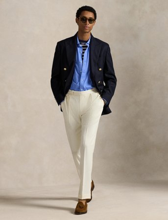 Polo Ralph Lauren Jersey Spread-Collar Shirt - Blue - XL