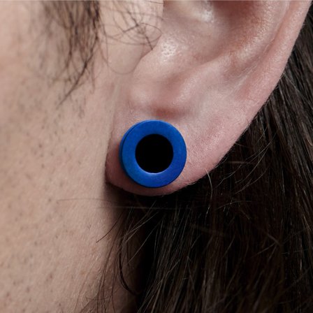Thick-Rimmed Blue Steel Ear Tunnel for Men - Ear tunnels