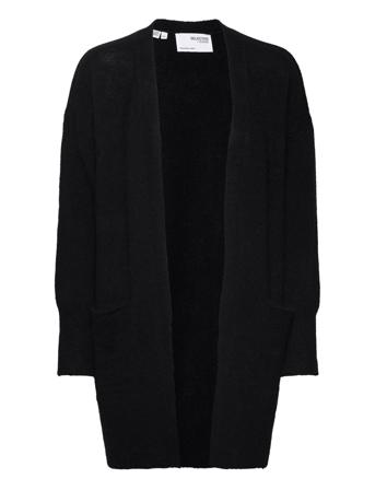 Slflulu New Ls Knit Long Cardigan B Strikkegenser Cardigan Svart Selected Femme