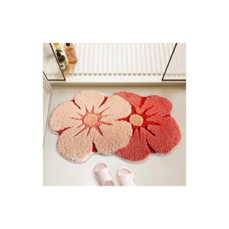(45*75cm) Badrumsmatta, söt blomma badrumsmatta med mjuk, absorberande, snabbtorkande, halkfri badkarsmatta för duschrummet