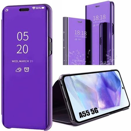 Beskyttelsesskal - Booling - til Samsung Galaxy A55 5G - Stødabsorberende - Spejleffekt - Indbygget støtte