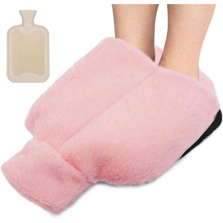 Varmtvannsflaske med fotvarmer - Ekstra varm fotvarmtvannsflaske - 2 liter