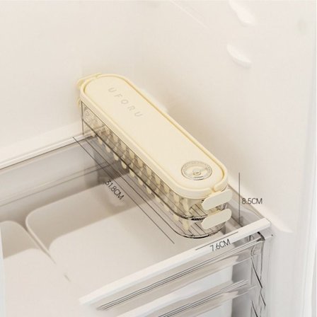 Dumpling Förvaringslåda Kylskåp Färskhållningslåda BEIGE TWO