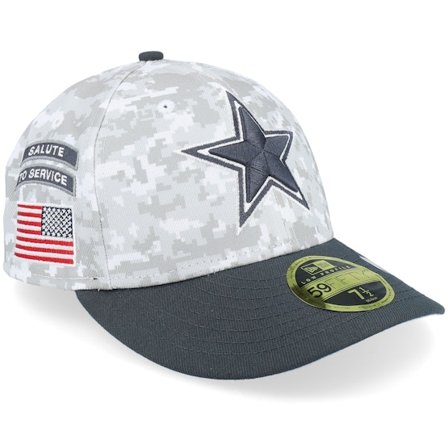 New Era - NFL Camo fitted Cap - Dallas Cowboys Nfl24 Salute To Service Low Profile 59FIFTY Camo/Graphite Fitted @ Hatstore