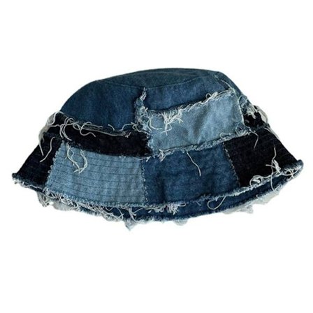Denim Patchwork Hat Bucket Hat Fisherman Cap