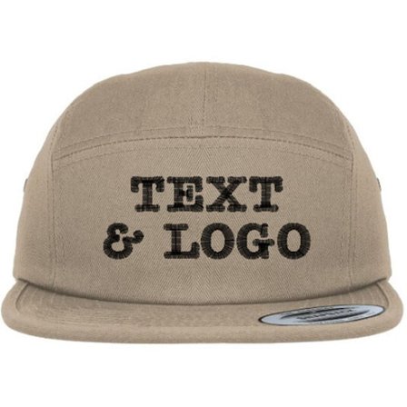 Flexfit - Black Cap - Designa din egen 5-panel keps - Custom Made @ Hatstore