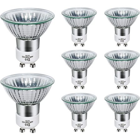 GU10 halogenpære 50W dæmpbar, 220V GU10 halogenpære 2 ben, 2800K varmt hvidt lys, 700 lumen - Perfekt