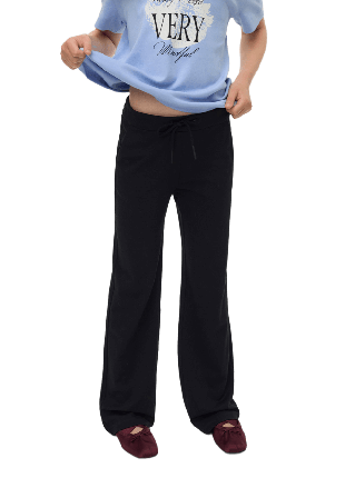 Vero Moda Girls VMEVA MW STRAIGHT STRING PANT Byxor Dam Svart 152