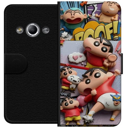 Kompatibelt Lommeboketui til Samsung Galaxy Xcover 3 Crayon Shin-chan collage med morsomme poser fargerik stil humoristiskt animeinspirert motiv