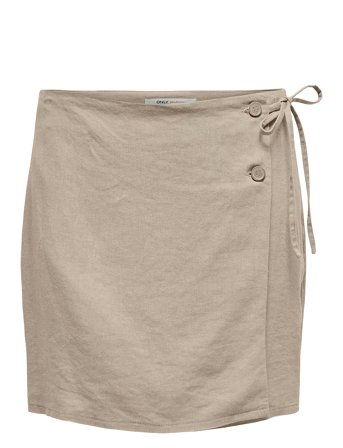 ONLY | Onlcaro Mw Wrap Linen Bl Skirt Cc Pnt | L