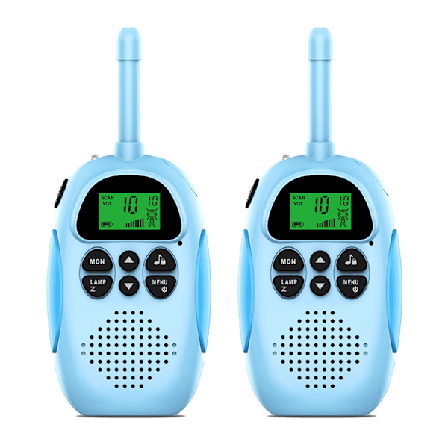 2 rosa uppladdningsbara barnwalkie-talkies med FM-radio, blin