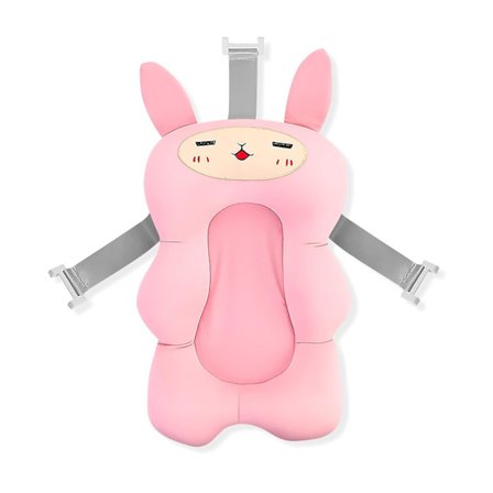 Badmatta för baby, halkfri badmatta för baby, flytande badkarsmatta för baby, mjuk badkarskudde, justerbart duschstöd för baby (rosa)