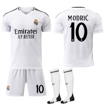 Store Black Friday-tilbud! Real Madrid Hjemmedrakt Barn & Voksen Fotballdrakt med Sokker 2024-2025 No.10 Modric No.10 Modric No.10 Modric