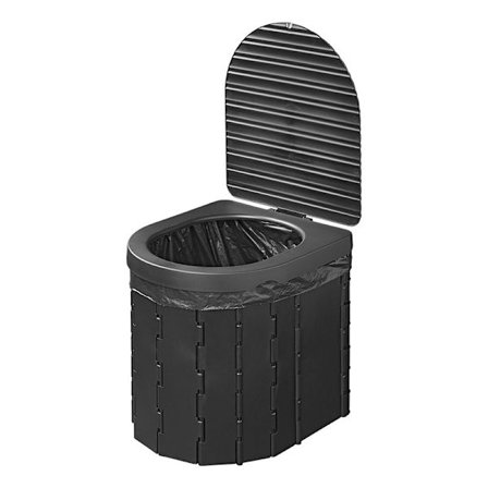 Fällbar campingtoalett med lock