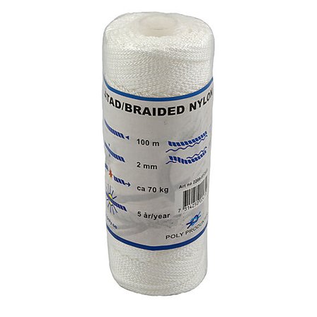 POLY-PRODUKTER TAU NYLON 2MM 100M FLETTET X-SPOLE