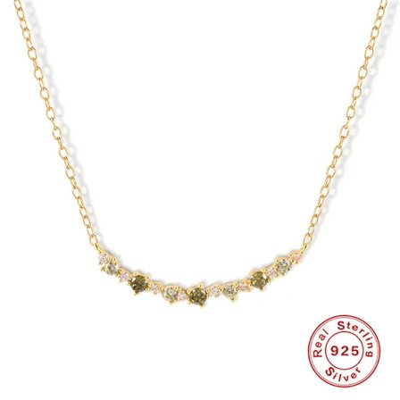 9Plata De Ley 925 Halskæde til Kvinder Smykker til Halskæde Smaragd Regnbue CZ Choker Kraveben Mujer Collares Bijoux