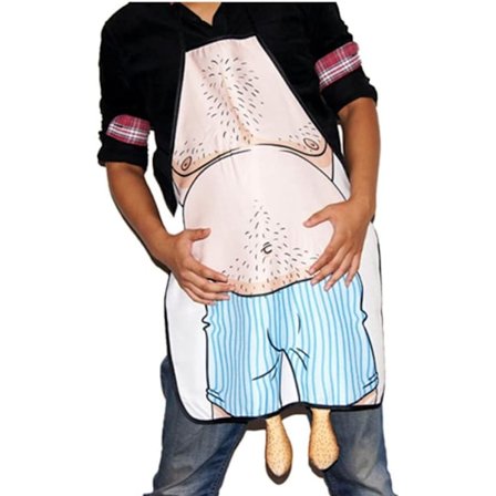 Køkkenforklæde En skør og bizart trykt forklæde til mænds mave, der bruges til madlavning og grillning