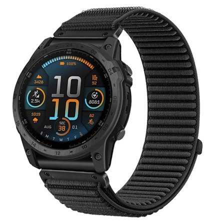 Letvægts og åndbar nylon urrem kompatibel med Garmin Fenix 8/Fenix 7X/Epix Pro/Tactix 8