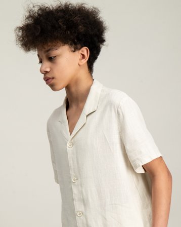RYVLS Structure SS Linen Shirt Beige Hemden Jungen - Kids Brand Store