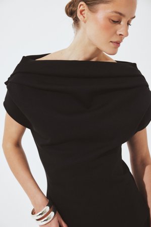 NA-KD Top sculptural en scuba - - Noir - S