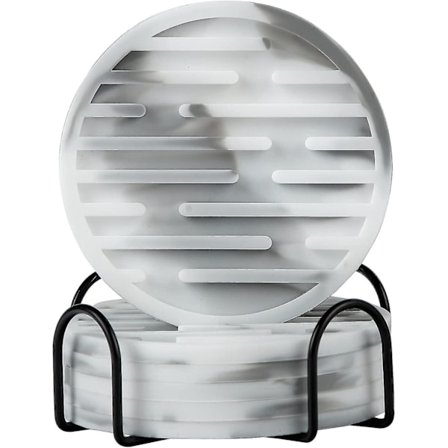 Drikkeunderlag, Underlag til Drikkevarer Absorberende Med Holder, Sæt Af 6