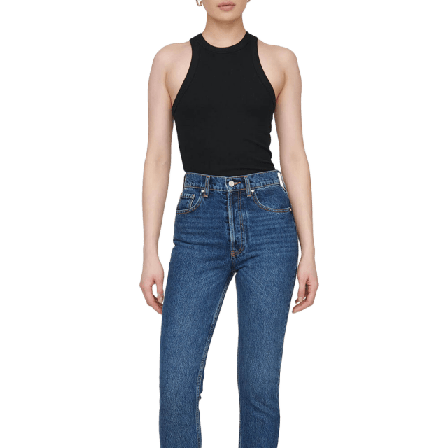 Anine Bing Eva Tank Linnen Dam Svart LARGE