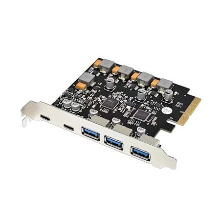 PCIE Usb3.0 Kort 5 Portar USB3.0 PCI-E Expansionskort Typ-C (2) Typ-A (3) PCI-Express Adapter HUB- Kontrollerkort