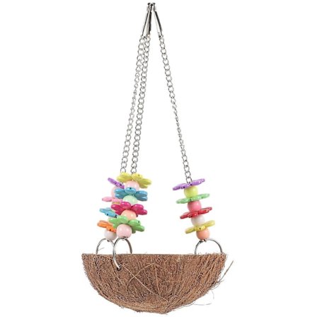 Fuglebur Hængekøje Kokosnøddeskal Fuglegynge Seng Slidstærk Papegøje Gynge Rede