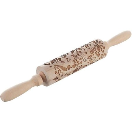 DIY Trä Kavel Jul Hem Kakor Verktyg Tillbehör Präglingsmönster Lasergraverad Prägling