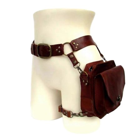 Middelalder Taljebælte Drop Leg Taske Steampunk Taljepakke Lårtaske Læder Mavebælte Motorcykel Taljebælte Drop Leg Taske