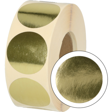 Etikett Rund Blank Gull 35mm