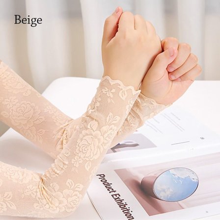 Lange blondehandsker Fingerløse handsker BEIGE