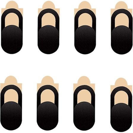 8 Stycken Skjutbart Webbkameraskydd (Svart), Ultratunt Frontkameraskydd, Kameraskyddsfilm för Laptop, Smartphone, Tablet, Macbok Pro, Pad Pro