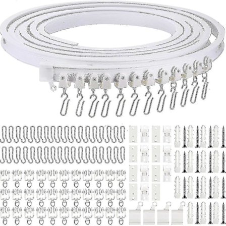 5 Meter Bøjelig Loft Buet Gardiner Skinne Fleksibel Loft Gardiner Beslag Bløde Vinduer Buet Skinne Til Gardiner Skinne Med Skinne Gardiner System Seng