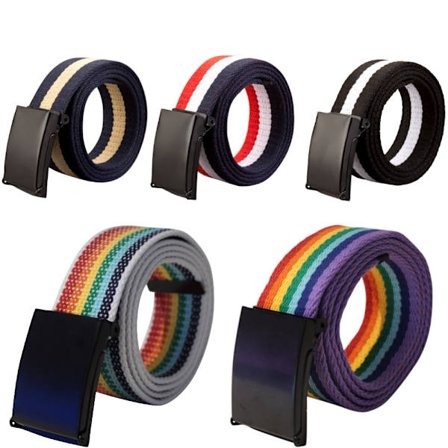 Bälte herr/dam/barn canvas tyg 5 olika skärp kläder svart vit - cm