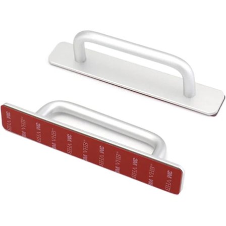 Selvklæbende Aluminium Håndtag Trykbestandigt Skub Håndtag Ingen Boring til Hængsel Skab Toilet 150x25mm[YJD]