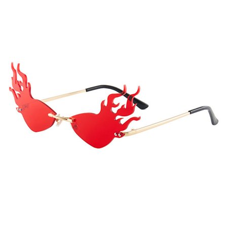 Flame Solglasögon Novelty Flame Solglasögon Kantlösa solglasögon (röd)