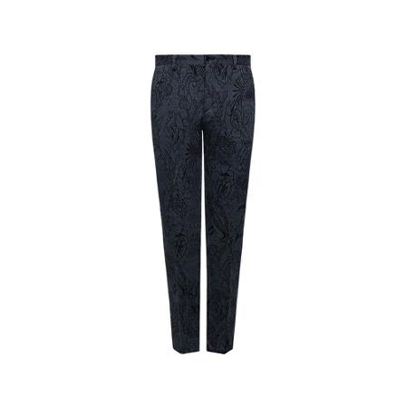 Etro Pleat-front Bukser with jacquard pattern Blå, Herre Chinos