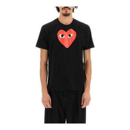 Comme des Garçons Play, T-Shirts Zwart, Heren, Maat:S,Cotton