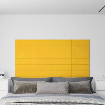 Vidaxl Väggpaneler 12 St Gul 90x15 Cm Sammet 1,62 M² Gul