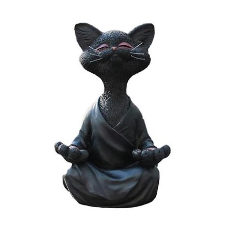 Mediterande Katt Staty Lekfull Glad Katt Buddha Meditation Yoga Katt Staty För Hem Utomhus Gräsmatta Dekor
