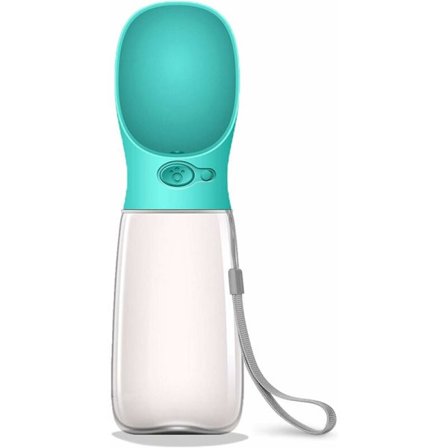 Koiran vesipullo, vuotamaton kannettava pentuveden annostelija - lemmikkieläinten veden annostelijalla ulkona, vaelluksella, matkalla (550 ml, sininen