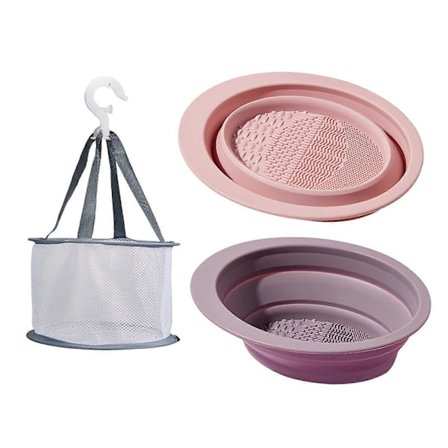 Sminkebørsterenser, 3-pakning silikon sminkebørsterensematte