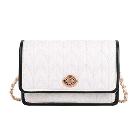 Avslappnad mode kedja liten väska axelväska enfärgad axelväska dam messenger bag handväska