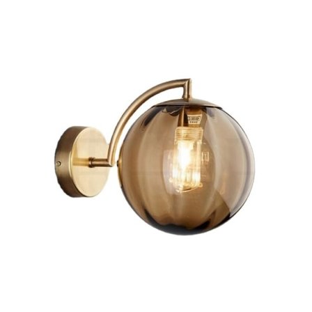 Ny Nordisk Moderne Vegglampe Ø15CM Ravfarget Glasskule Vegglampe Lysarmatur Metallfeste Lampett (Amber)