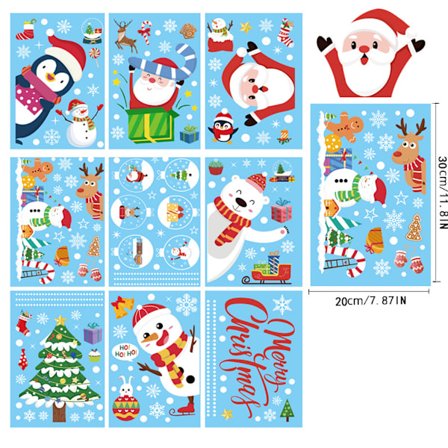 Jule Snefnug Dekoration Vindue Glas Klistermærke Julefest Dekoration Elektrostatisk Klistermærke(D)
