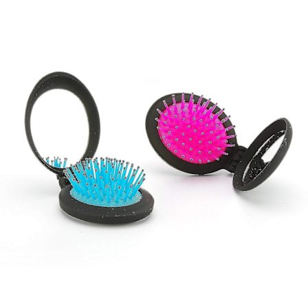 2 stk. Rejse Foldbare Hårbørster Med Spejl Lommekam